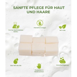 Nature Cosmétique Breaking Soap Birch - For Dry Skin - With Natural Beeswax, Vitamin E - Small to Medium Fragments - Handmade in Germany