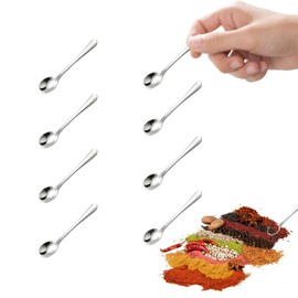 Cosmeria 8 Piece Mini Spoons, Small Stainless Steel Spoons, 7.4 cm Espresso Spoon Small, Perfect for Spices, Salt, Honey, Sugar, Ideal for Compact Kitchens
