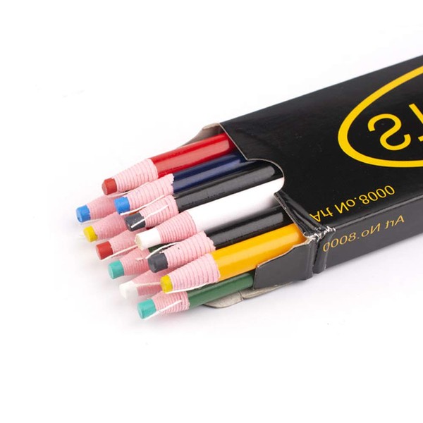 12 Pieces Sewing Mark Chalk Pencil Tailor's Marking and Tracing Tools Free Cutting Chalk Sewing Fabric Pencil，6 Colors