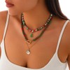 FDEETY Set of 3 Christmas Necklace Creative Colourful Layered Stackable
