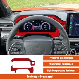 Car Center Console Dashboard Instrument Panel Frame Cover Trim for Toyota Tacoma 2024 2025, Car Interior Decoration Accessories (Red)