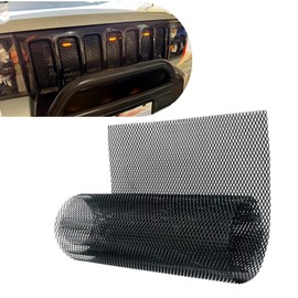 40"x13" Universal Car Grill Mesh, Aluminum Alloy Automotive Grille Insert Bumper, 3 x 6mm Rhombic Hole, Multifunctional Grille Mesh (Black)