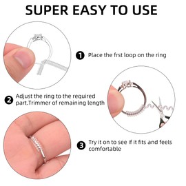 TUNQISM 8pcs Transparent Ring Size Adjustment Tool, Transparent Winding Rope for reducing Ring Size, 4 Different Size Specifications, Almost Suitable for Adjusting The Size of Any Ring, (8)