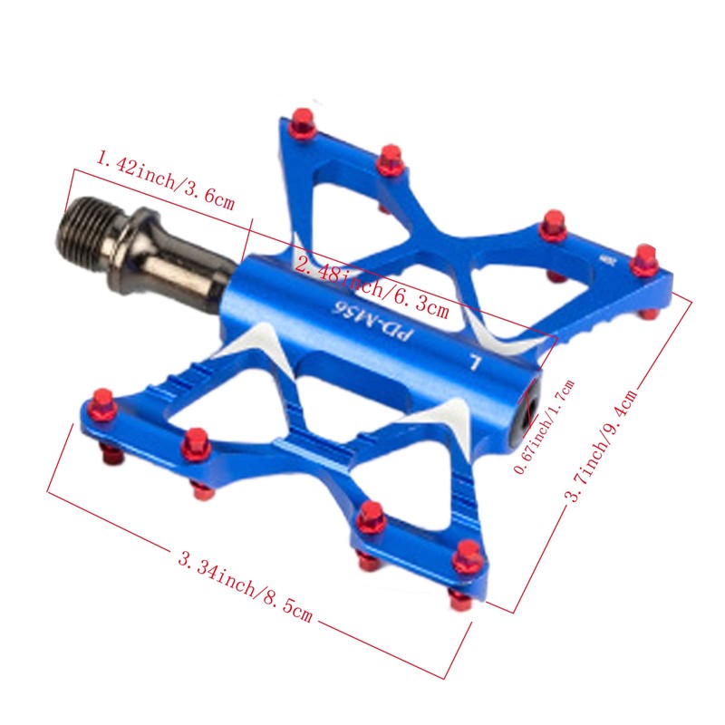 PLATTBK Bike Pedals 9/16" Aluminum Alloy 3 Bearing Non-Slip Lightweight