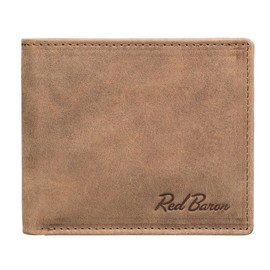 Red Baron RB-WT-007-05 Men's Wallet, Brown, Used Look, Genuine Leather, brown, Elegant