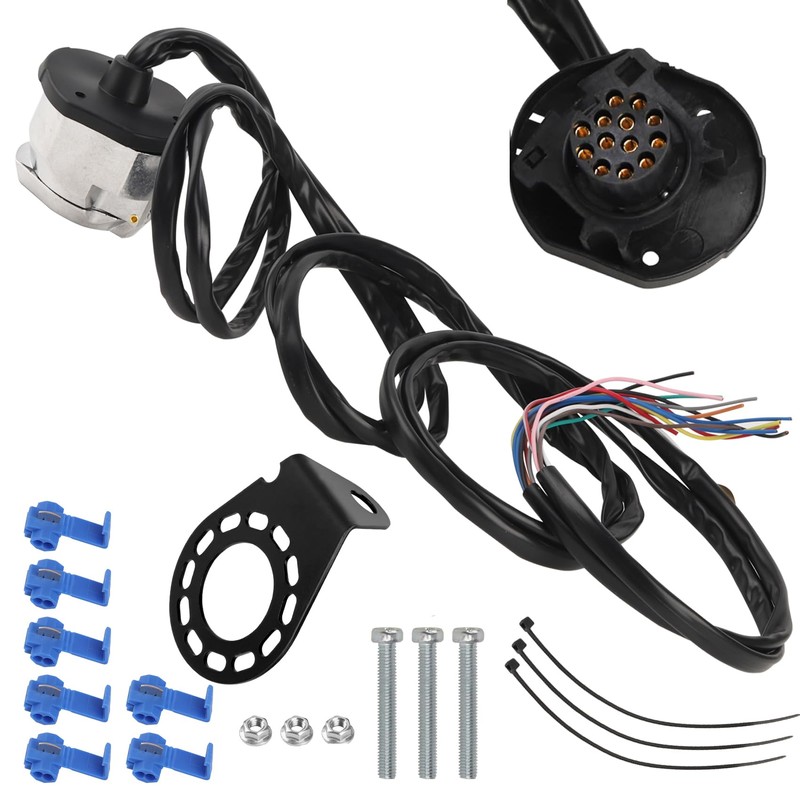 liangren 13-Pin Trailer Socket with 2 m Cable, Waterproof Towing