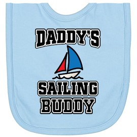 inktastic Daddy Sailing Buddy Sailboat Newborn Bib Light Blue 3a467