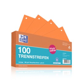Oxford 100 x Orange Punched Card Dividers 190gsm