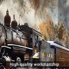 HDESDIS 1 Panel Retro Rustic Train Kitchen Valance Curtains for
