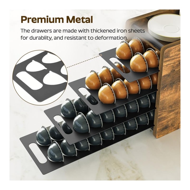 YATINEY Coffee Pod Drawer Holder, 72 Pods Large Capacity, 4