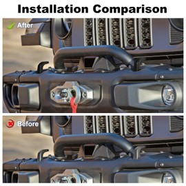 JWWY - Cubiertas de gancho de remolque para remolque, cubierta de receptor, enganche de remolque, funda protectora de goma, ajuste para 2007-2024+Jeep Wrangler JL Gladiator JT 4XE JK accesorios