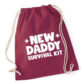 Hippowarehouse New daddy survival kit Drawstring Cotton School Gym Bag 37cm x 46cm, 12 litres