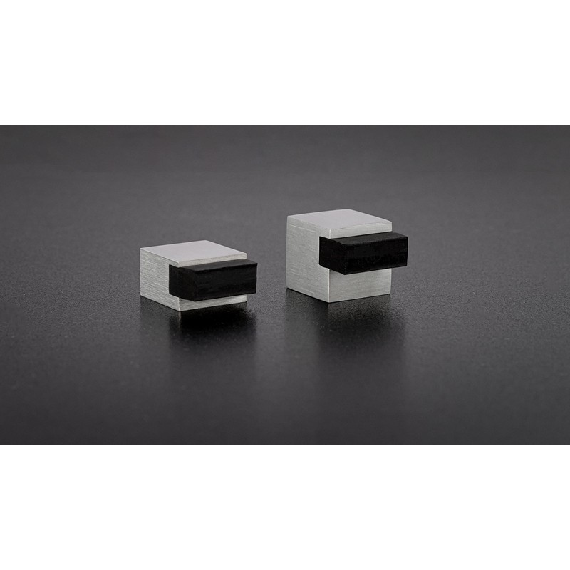 Quadratischer Türstopper, selbstklebend, Edelstahl, 20x20x20mm, weiß