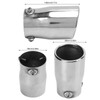 Silver Universal Exhaust Muffler Stainless Steel Exhaust Tip 76mm/2.99in Inlet