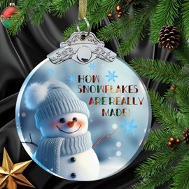 Snowman Christmas Ornaments - Snowman Ornament for Christmas Tree - Snowman Gifts for Women Men - Snowman Ornaments Crystal Glass 3" Christmas Decorations - Snowman Gifts Ideas - Snowman Xmas Gifts