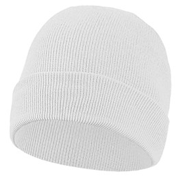 Falari Men Women Knitted Beanie Hat Cap Warm Solid Color (1pc White)