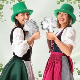 Nuogo 3 Pieces 9 Inch St. Patrick's Day Shamrock Cake Pan Aluminum Cake Molds Clover Shape 3D DIY Cake Baking Mould for Kitchen Birthday St. Patrick's Day Wedding Anniversary