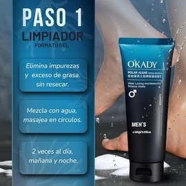 MEN`S KORAL Gesichtspflegeset für Männer, Eisalgen, asiatische Centella, Wasserbalance, 4 Produkte, Lotion und Feuchtigkeitscreme, Reiniger, Tonikum, 100-120 ml