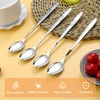 VEHGAL 6 Pcs Stylish Silver Latte Spoon, 18cm Long Handle