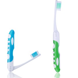 ZEYIYER 2 Stück Reisezahnbürste, Klappzahnbürste, Tragbare Zahnbürste, Weiche Klappzahnbürste Reise, Reisegröße Zahnbürste für Wandern, Camping und Reisen, Reisezahnbürstenset