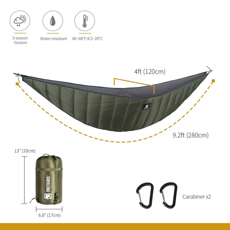 OneTigris Night Protector Ultralight Hammock Underquilt, Full Length Camping Quilt