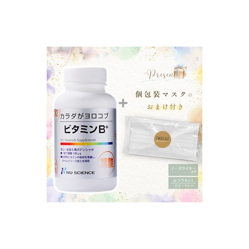 ニューサイエンス ビタミンB+ 240粒 IWAERUマスクセット ビタミンB100 60粒 リニューアル品