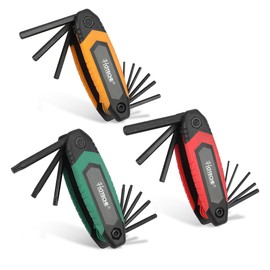 Hoteche 25-Piece Folding Hex Key Set - Metric/SAE/Torx Allen Wrench Set | Chrome Vanadium Steel Black Oxide Finish | Bike Repair, Furniture Assembly & Automotive