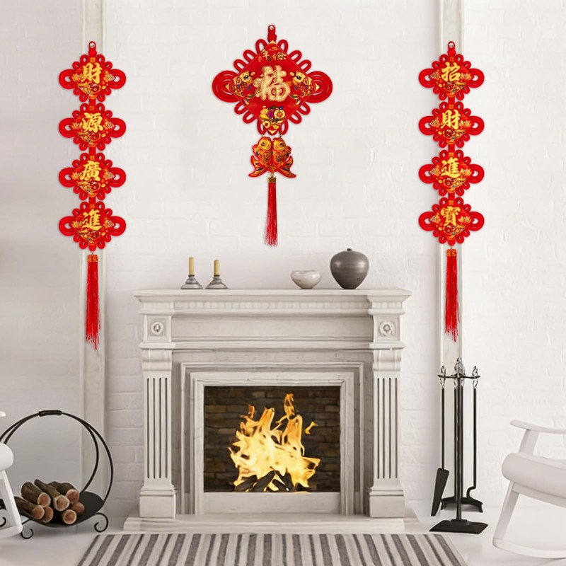 Nowaca Chinese New Year Decorations 2026, Red Chinese Knot Fu