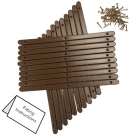 20 (10 Pairs) of Brown Plastic Drawer Runners with Screws and Instructions for Furniture. Replacement Plastic Drawer Rails, Drawer Slides Runners, Bedroom Cabinet Rails Sliders by Kevagh