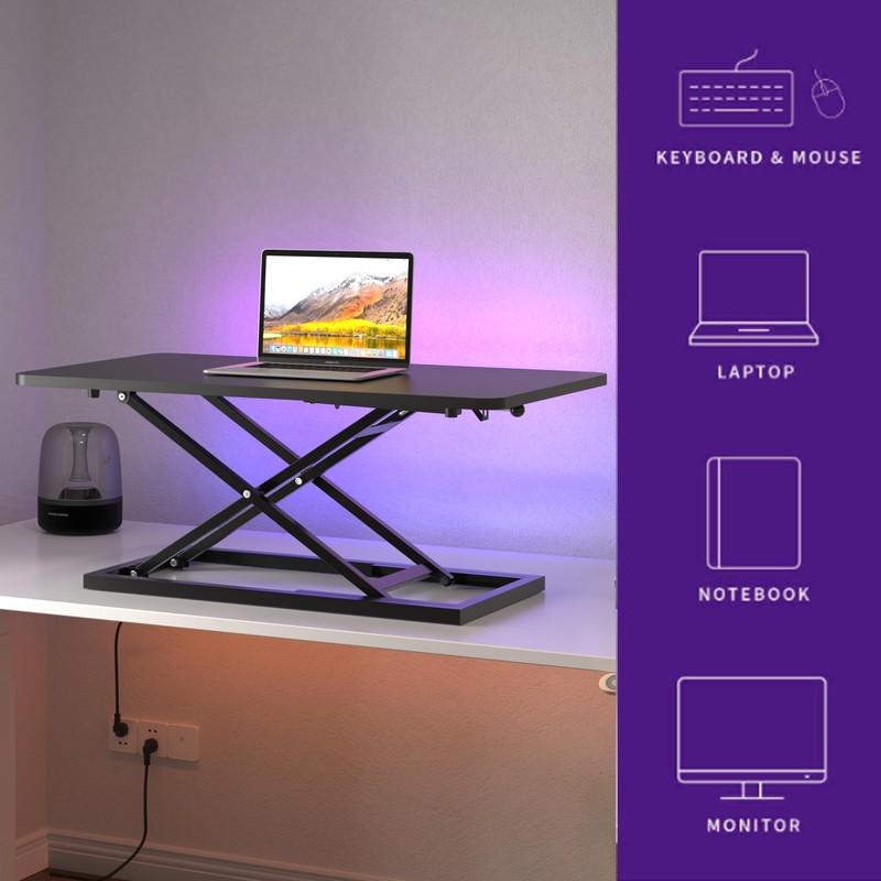 Decoholic Black Small Single 32 inch Scissors Lift Keyboard and