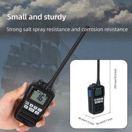 Retevis RM01 VHF Marine Radio, IP67 Waterproof Walkie Talkie, Vibration Floating 88 Channels Handheld Radio for Kayaking Fishing Boating (Black, 1 Piece)