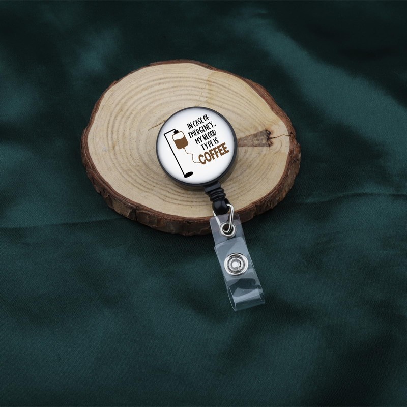 KUIYAI Coffee Inspired Badge Reel Coffee Lover Gift Coffee Drinker