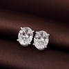 Oval Stud Earring for Women Men Cubic Zirconia CZ Oval