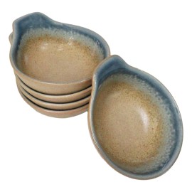 Ebros Gift Pack Of 5 Blue River Ao Nagashi Small Ponzu Miso Soup Bowls With Handle 5oz
