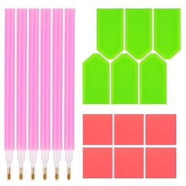 WOLMIK Diamond Art Painting Tools - 18 PCS DIY Diamond Painting Tools Kits, 5D Diamond Art Trays with Drill Pen Grips & Glue Clay, Diamond Art Painting Accessories for Kids DIY Diamond Painting, Gift