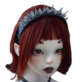 ATekatac Women Leather Headband Steampunk Spiked Headband Gothic Hairband (BS Black)