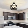 LynPon Black Farmhouse Chandelier 4 Lights, Modern Hanging Pendant Light