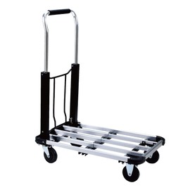 Foldable Push Cart Aluminum Alloy Platform Cart with 4-Wheel, 330-LB Capacity