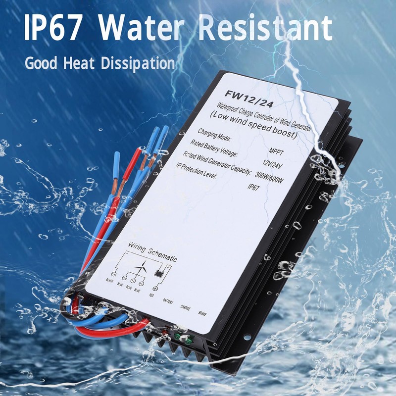 MPPT Wind Turbine Charge Controller, 12V/24V 300W/600W Wind Turbine Generator