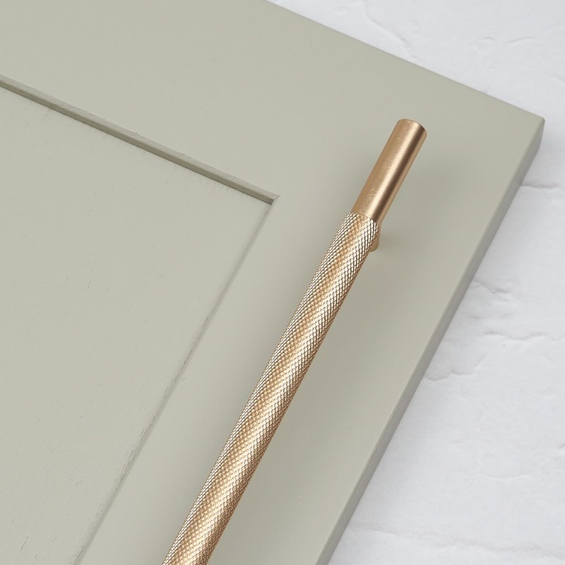 320mm Knurled Brass Bar Handle Rose Gold Champagne Kitchen Cupboard