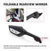 Minho Motorcycle Rearview Mirrors with Built-In Turn Signals Fit for