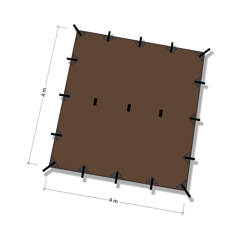 DD Hammocks - DD Tarp 4x4 - Coyote Brown: 13ft