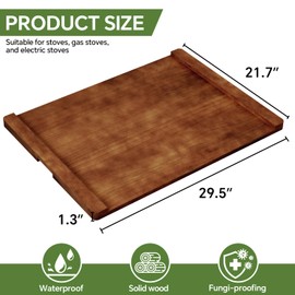 HAIDAIYA Noodle Board Stove Cover, Stove Top Covers for Electric 30"L X 22"W, Stove Top Covers for Gas Burners, Sink Cover for Counter Space, Durable Easy Clean Countertop, Farmhouse Decor Tray, Brown
