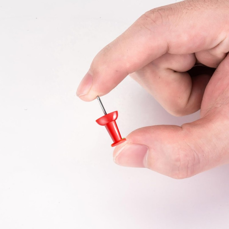 NEDBLUE Red Push Pins - 120 Drawing Pins with Storage