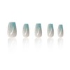 Dikixe Sky Blue Shimmer Cat Eye Medium Coffin Press On