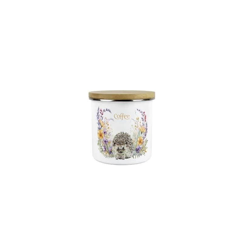 Purely Home Floral Hedgehog Coffee Storage Canister - Pretty Wildlife