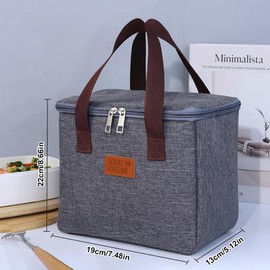 Taasmoog Lunch Bags for Women Men, Insulated Lunch Box Reusable Foldable Lunch Bag Insulated Lunch Bag Water-Resistant Leak-Proof Lunch Box Tote Bag for Work School Picnic Travel (Black)