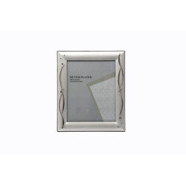 6x8-inch Two Tone Design Silver Plated Picture Photo Frame Stands/Hangs both ways (Landscape or Portrait) - 328ASS48 (6x8-inch)