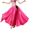 MUNAFIE Belly Dance Skirt Two Side Slit Satin Skirt Rose