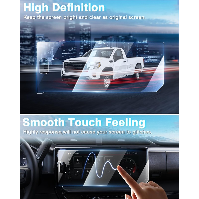 Karltys 2 Pack Tempered Glass Screen Protector for 2022-2024 GMC